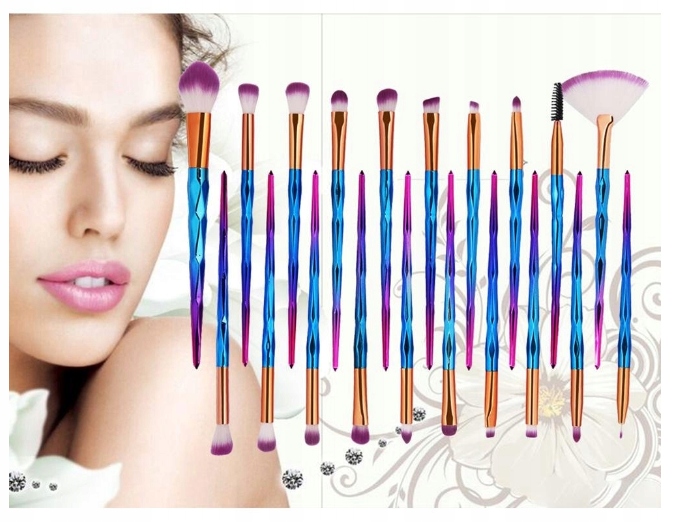 20 x ZESTAW PĘDZLI DO Makijażu UNICORN JEDNOROŻEC Marka Lewer